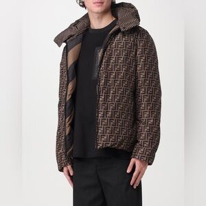 Fendi Black and Brown Monogram Puffer Jacket